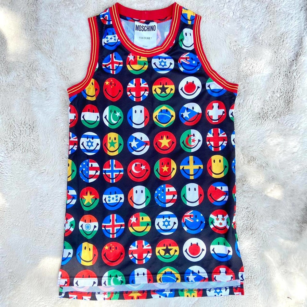 Authentic Moschino Global Smiley Face Tank Dress/ Men’s tanktop